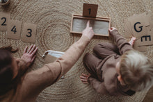 Load image into Gallery viewer, number flashcards, sand tray and alphabet flashcards