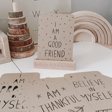 Load image into Gallery viewer, Affirmation flashcard stand with affirmation flashcards