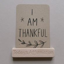 Load image into Gallery viewer, Affirmation flashcards and wooden flashcard stand