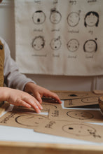 Load image into Gallery viewer, Emotions wall hanging with emotions flashcards