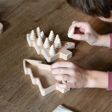 Load image into Gallery viewer, small wooden christmas trees, set of 10 for loose parts play