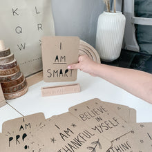 Load image into Gallery viewer, affirmation flashcards and affirmation flashcard stand