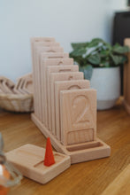 Load image into Gallery viewer, Number counting trays in stand