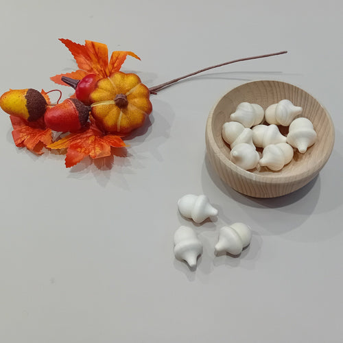 set of 10 wooden acorns (large) loose parts play