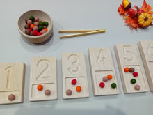Load image into Gallery viewer, 1cm mini felt balls with The Little Coach House number counting trays