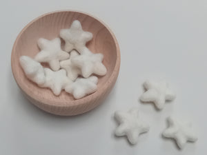 White Felt stars - loose parts play
