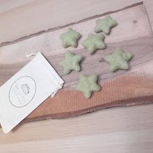 Load image into Gallery viewer, Set of green felt wool stars 5cm