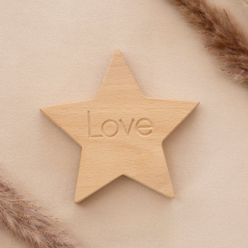 wooden love star decoration