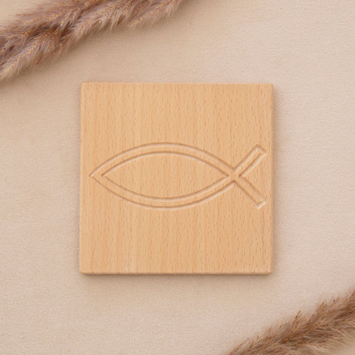 wooden fish coaster