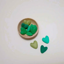 Load image into Gallery viewer, set of 10 green felt hearts