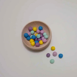 rainbow pastel 1cm felt balls