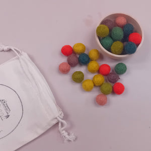 1cm Mini Felt Balls - Autumn