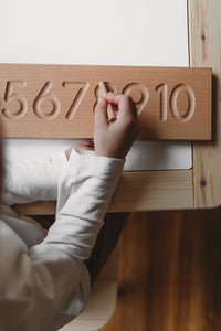 wooden number tracing board with tracing stick