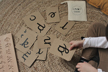 Load image into Gallery viewer, cursive alphabet flashcards and cursive alphabet board