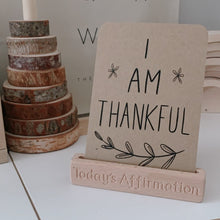 Load image into Gallery viewer, Affirmation flashcard stand with affirmation flashcards