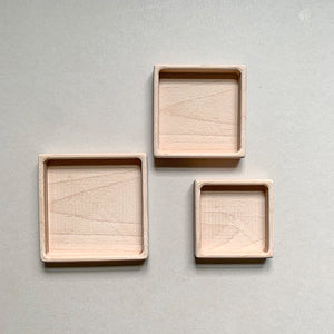 wooden square sorting trays