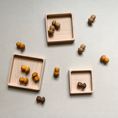 wooden square sorting trays