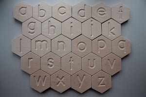 alphabet tiles - wooden montessori learning resource