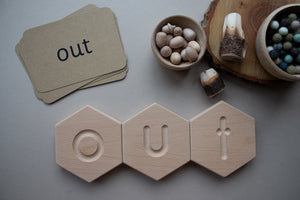 wooden letter tiles - montessori learning resource