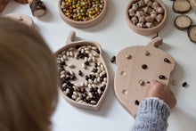 Load image into Gallery viewer, Autumn early years play - wooden acorn fine motor board