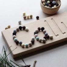 Load image into Gallery viewer, Wooden name board with felt balls