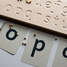 Load image into Gallery viewer, wooden alphabet board and alphabet flashcards