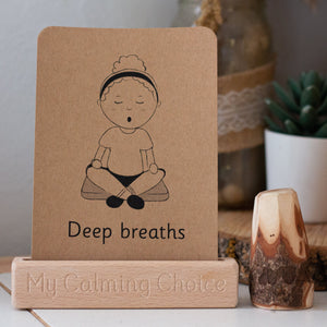 calming choice flashcards and stand