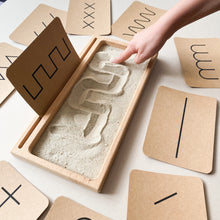 Load image into Gallery viewer, Pre-writing flashcards with sand writing tray