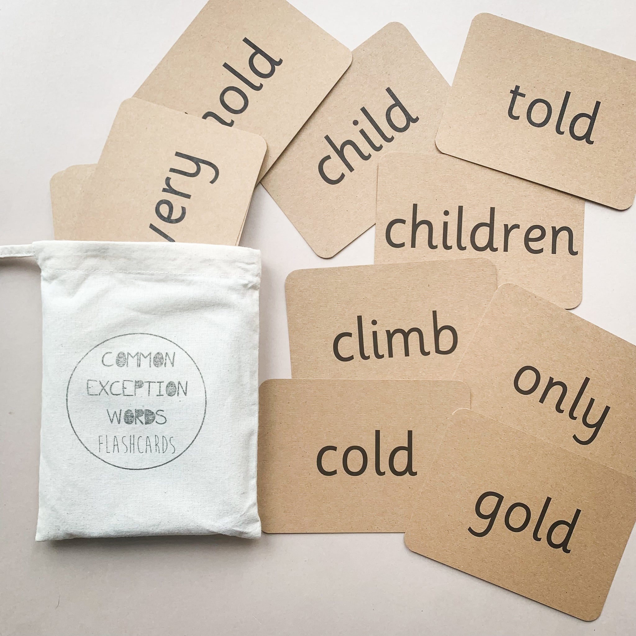 KS1 Common Exception Words Flash Cards - Reception Year 1 & Year 2