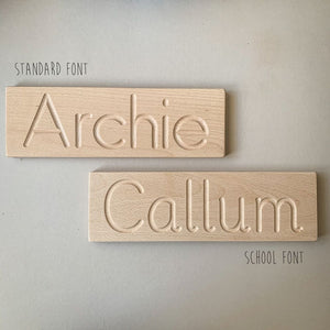 personalised wooden name tracing board