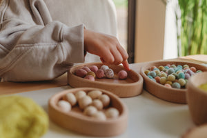 wooden easter egg sorting trays